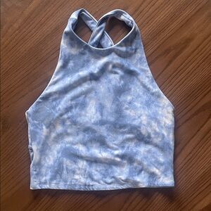 Abercrombie & Fitch Sky Blue Tie-Dye Sporty Crop Top